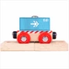BigJigs BJT486 Rail Containerwagon Blauw Houten Trein