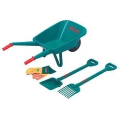 Bosch 2752 Kruiwagen 4-delige Tuinset En Accessoires -Bruder Winkel Bosch kindergereedschap kruiwagen schep hark handschoenen speelactief 2752