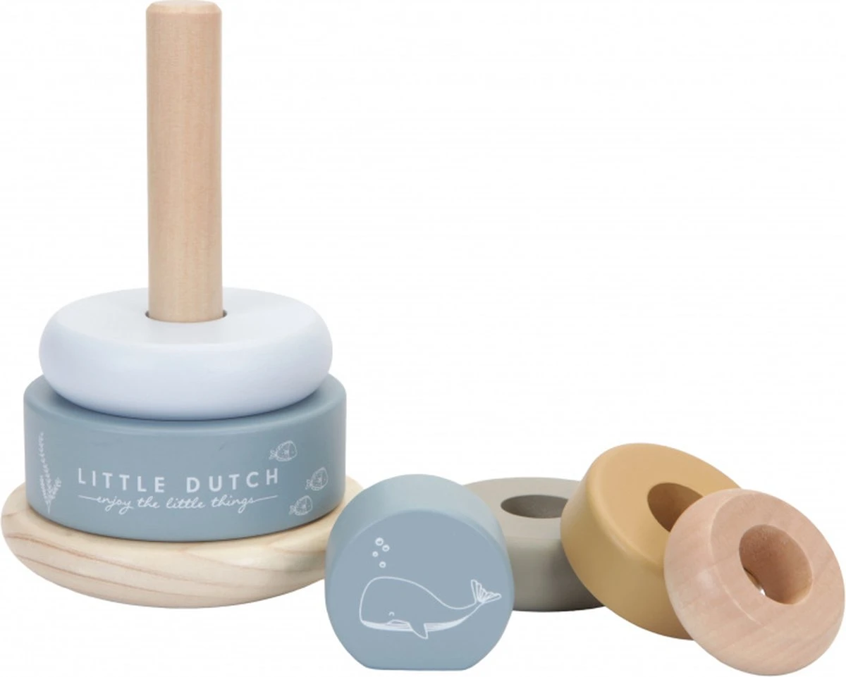 Little Dutch LD7013 Houten Tuimelstapelaar Ocean 2 Little Dutch LD7013 Houten Tuimelstapelaar Ocean - Afbeelding 2