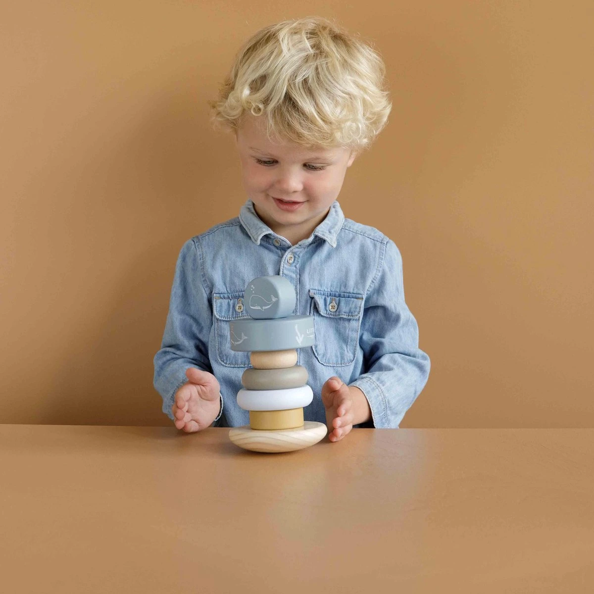 Little Dutch LD7013 Houten Tuimelstapelaar Ocean 4 Little Dutch LD7013 Houten Tuimelstapelaar Ocean - Afbeelding 4