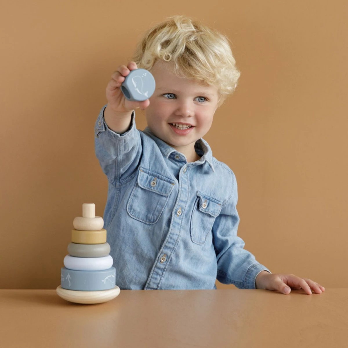 Little Dutch LD7013 Houten Tuimelstapelaar Ocean 5 Little Dutch LD7013 Houten Tuimelstapelaar Ocean - Afbeelding 5