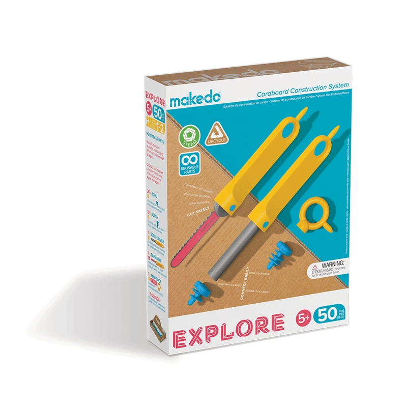 Makedo Explore-50 Gereedschapsset Voor Karton Kindergereedschap 1 Makedo Explore-50 Gereedschapsset Voor Karton Kindergereedschap
