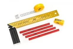 Toolkid Meetset Voor Kids Kindergereedschap -Bruder Winkel ToolKid 101400 meetset winkelhaak potloodslijper rolmaat kindergereedschap 1