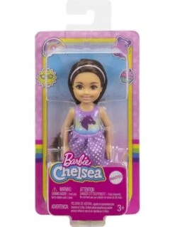 Barbie Pop Chelsea Met Bruin Haar En Jurkje Met Eenhoorn -Bruder Winkel barbie club chelsea bruin haar eenhoorn top 2