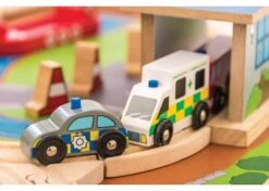 BigJigs BJT049 Treintafel Brandweer Spoortafel Houten Trein -Bruder Winkel bigjigs bt049 brandwweer trein set en tafel 3