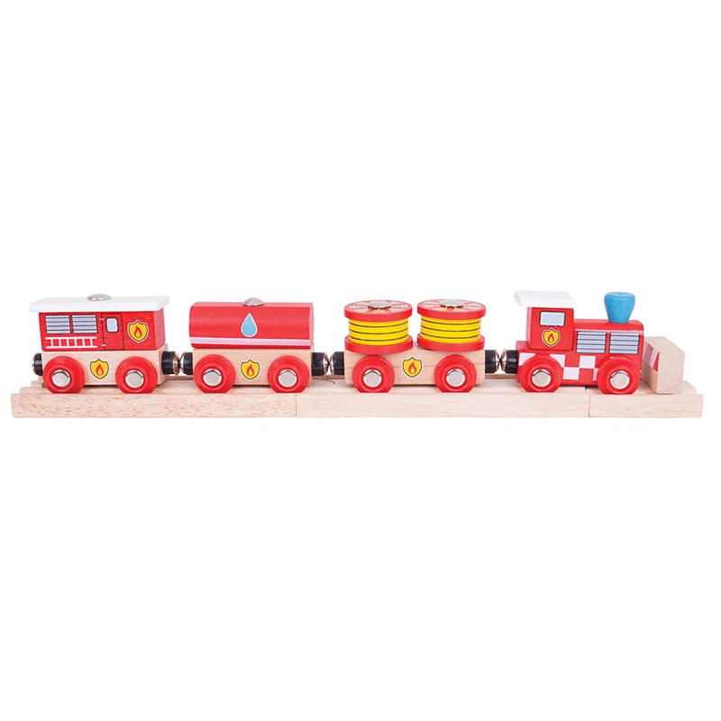 BigJigs BJT474 Houten Trein Brandweer 2 BigJigs BJT474 Houten Trein Brandweer - Afbeelding 2