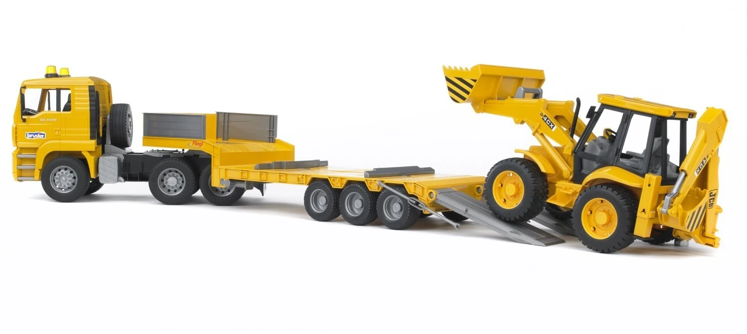 Bruder 2776 MAN TGA Trekker+dieplader En Graaf-laadcombinatie 5 Bruder 2776 MAN TGA Trekker+dieplader En Graaf-laadcombinatie - Afbeelding 5