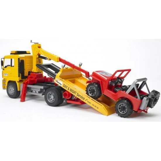 Bruder 2750 Sleepdienst MAN TGA Met Jeep Vrachtwagen Met Kraan 5 Bruder 2750 Sleepdienst MAN TGA Met Jeep Vrachtwagen Met Kraan - Afbeelding 5