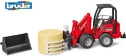 Bruder 2192 Miniloader Schäffer Minishovel Met Balengrijper -Bruder Winkel bruder 2192 miniloader met balengrijper en ronde baal schepbak schaffer schaeffer 3