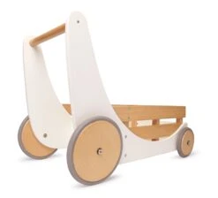 Kinderfeets Cargo Walker Wit Duwkar En Speelgoedkist In 1. -Bruder Winkel duwkar kinderfeets cargo walker wit 1 1