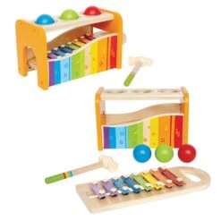 Houten Xylofoon En Hamerbank In 1 – Hape Pound And Tap Bench -Bruder Winkel hamerbank xylophoon hape e0305 pound and tap bench 2