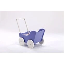 Houten Poppenwagen Purple -Bruder Winkel houten poppenwagen paars wit 3