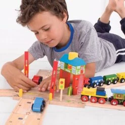 BigJigs BJT226 Rail & Road Seinhuisje -Bruder Winkel houtentrein bigjigs signaalhuis overweg bigjigs bjt226 1 1