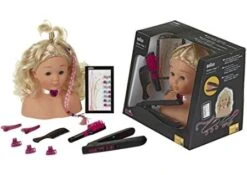 Kapkop Met Braun Satin Hair 7 Stijltang -Bruder Winkel kapkop stijltang theo klein 5245