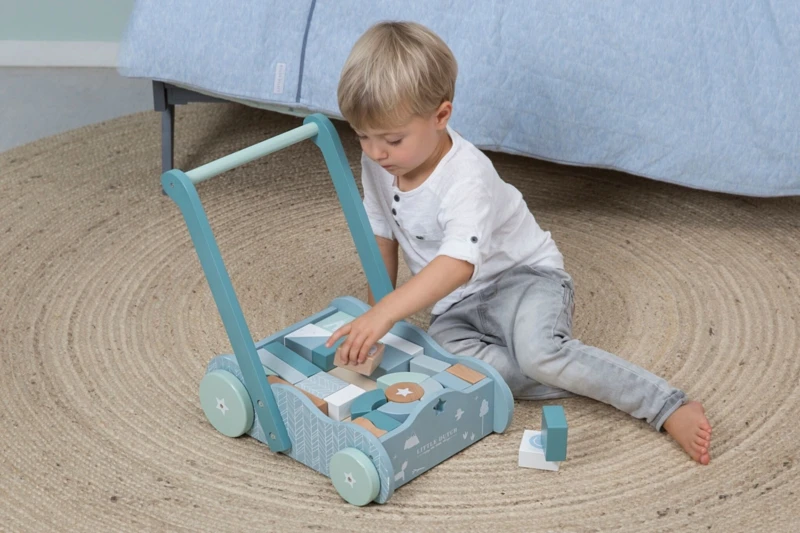 Little Dutch LD7021 Houten Blokkenwagen Blauw 3 Little Dutch LD7021 Houten Blokkenwagen Blauw - Afbeelding 3