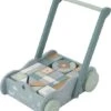 Little Dutch LD7021 Houten Blokkenwagen Blauw
