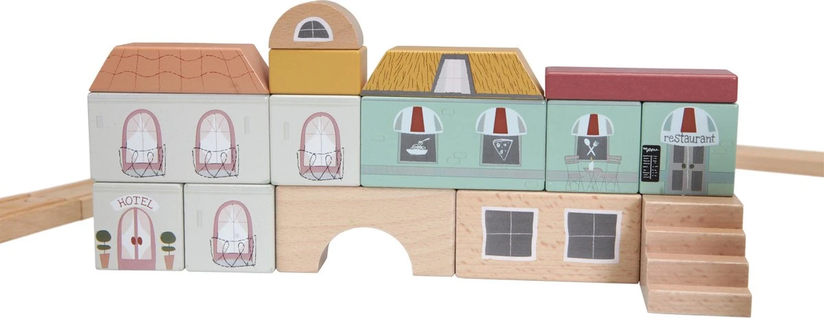 Little Dutch LD4493 Blokkenstad Uitbreiding Railway 4 Little Dutch LD4493 Blokkenstad Uitbreiding Railway - Afbeelding 4