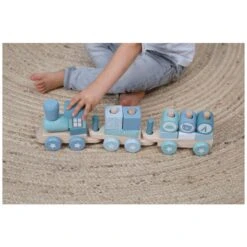 Little Dutch LD7036 Houten Blokkentrein Blauw -Bruder Winkel little dutch houten blokkentrein blauw 2