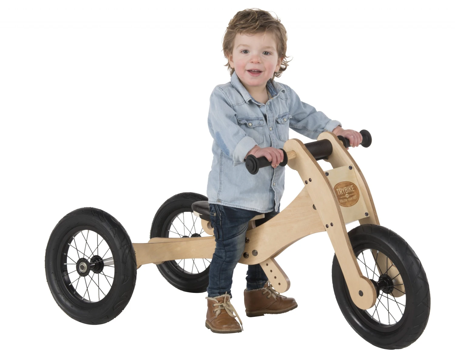 Trybike Brown – Houten 4-in-1 Loopfiets 6 Trybike Brown – Houten 4-in-1 Loopfiets - Afbeelding 6