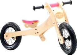 Trybike Pink – Houten 4-in-1 Loopfiets -Bruder Winkel loopfiets 4 in 1 trybike pink 2
