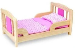 Pintoy Houten Poppenbed Roze Met Dekbedje