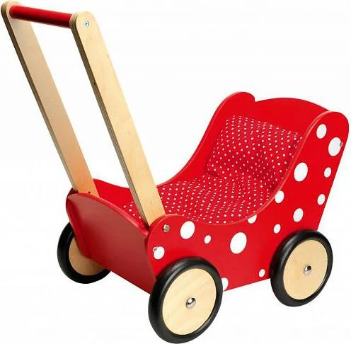 Poppenwagen Simply For Kids Stippen Rood 1 Poppenwagen Simply For Kids Stippen Rood