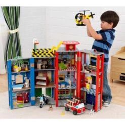 Houten Speelgoedset Voor Grote Kleine Helden -Bruder Winkel speelset voor grote kleine helden kidkraft 63239 1 1