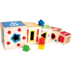 Houten Stapelkubus Pyramid Of Play -Bruder Winkel stapelkubussen pyramid of play hape e0413 1