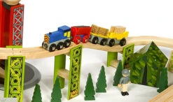 BigJigs BJT019 Houten Trein 114-delige Treinset Bouwterrein -Bruder Winkel treinset bouwterrein bigjigs bjt019 2 1