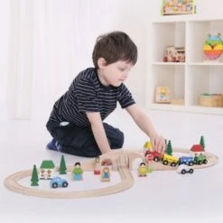 BigJigs BJT012 Treinset Grote Acht Houten Trein -Bruder Winkel treinset grote acht bigjigs bjt012 2