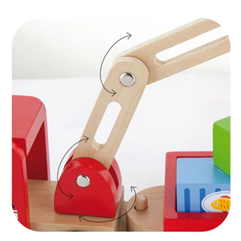 Houten Truck Met Kraan En Aanhanger Vigatoys 3 Houten Truck Met Kraan En Aanhanger Vigatoys - Afbeelding 3