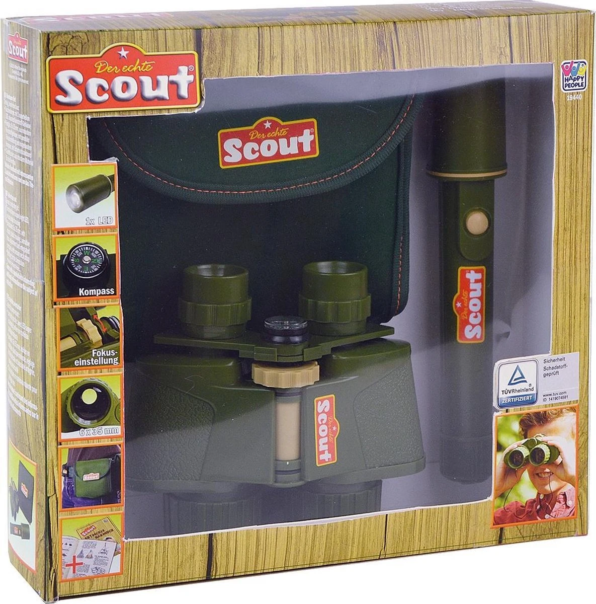 Scout Avonturierset 3-delige-set Verrekijker + Lamp + Heuptas 2 Scout Avonturierset 3-delige-set Verrekijker + Lamp + Heuptas - Afbeelding 2