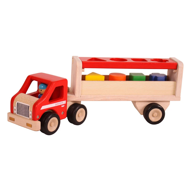 Houten Vrachtwagen Met Geometrische Vormen 2 Houten Vrachtwagen Met Geometrische Vormen - Afbeelding 2