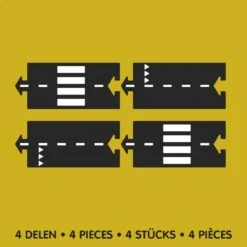 WayToPlay Straight Rubber Autobaanstukken 4pc -Bruder Winkel waytoplay rubber autobaan uitbreidingsset straight speelactief 1