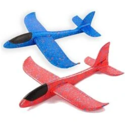 Zweefvliegtuig Werpvliegtuig Polystyreen Glider -Bruder Winkel zweefvliegtuig rood blauw polystireen foam glider 2